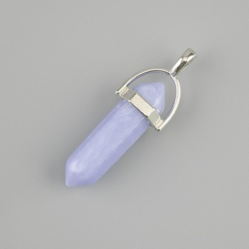 Agate Pendant, Hexagonal Crystal Ball, 8×31×41 mm+