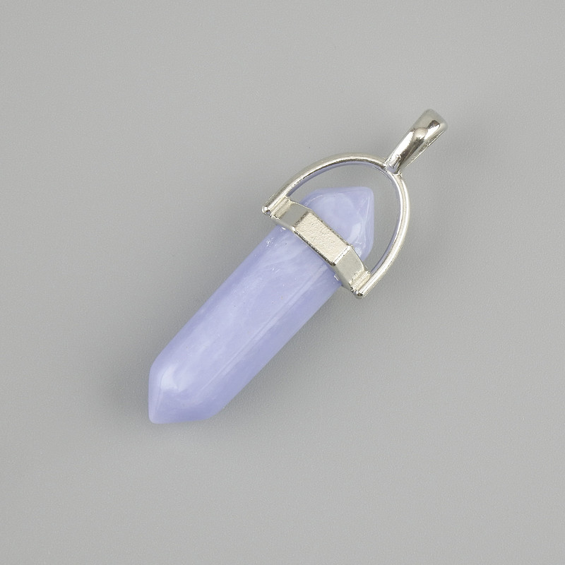 Agate Pendant, Hexagonal Crystal Ball, 8×31×41 mm+