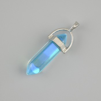 Glass Pendant Multicolor Hexagonal Crystal Sphere 8x31x41 mm+