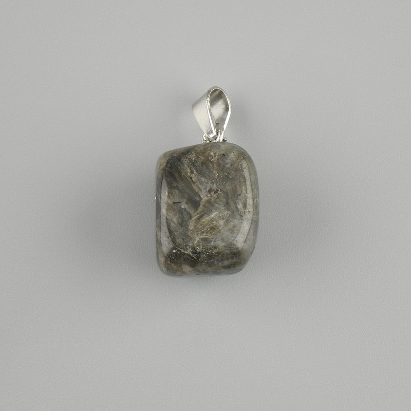 Totem Pendant, Larvikite Bar, 14×11×11 mm ±, length 23 mm ±, assorted sizes