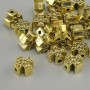 Bead insert 'Cross' – metal color Yellow Gold, 8×8 mm diameter ±, hole diameter 2 mm ±, packaging 20 g (~25 pcs)