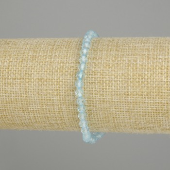 Faceted Topaz Bead Bracelet, 4 mm diameter, 18 cm length ± stretch