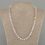 Morganite Necklace with smooth beads, 10 mm diameter ±, 45 cm length ±, with clasp