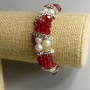 Bracelet with Freshwater Pearls and Czech Crystal, 18 cm ± stretch