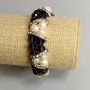 Clearance! Freshwater Pearl Bracelet with Czech Crystal, 18 cm length, elastic