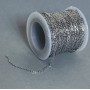 Bobbin chain findings for jewelry, thickness 1.5 mm ±, length 18 m ±, stainless steel