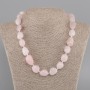 Necklace with Pink Quartz Faceted Beads, diameter 14-22×12-15 mm ±, length 45 cm ± with clasp