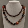 Long Czech Crystal and Agate Necklace, 88 cm+