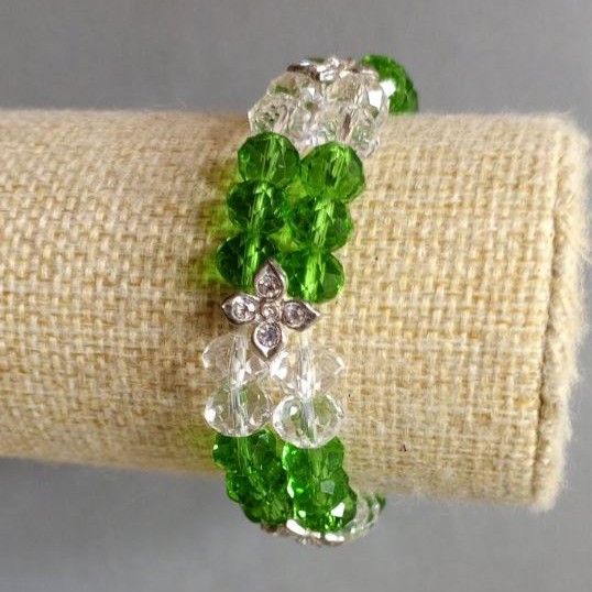 Czech Crystal Bracelet, 18 cm Stretch