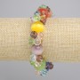 Cat's Eye Smooth Bead Bracelet, diameter 14mm+- Czech Crystal faceted rondelle 8x6mm+-, length 18cm+- stretch