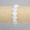 Moonstone Opalite Heart Bracelet, diameter 14mm+-, length 18cm+- stretch