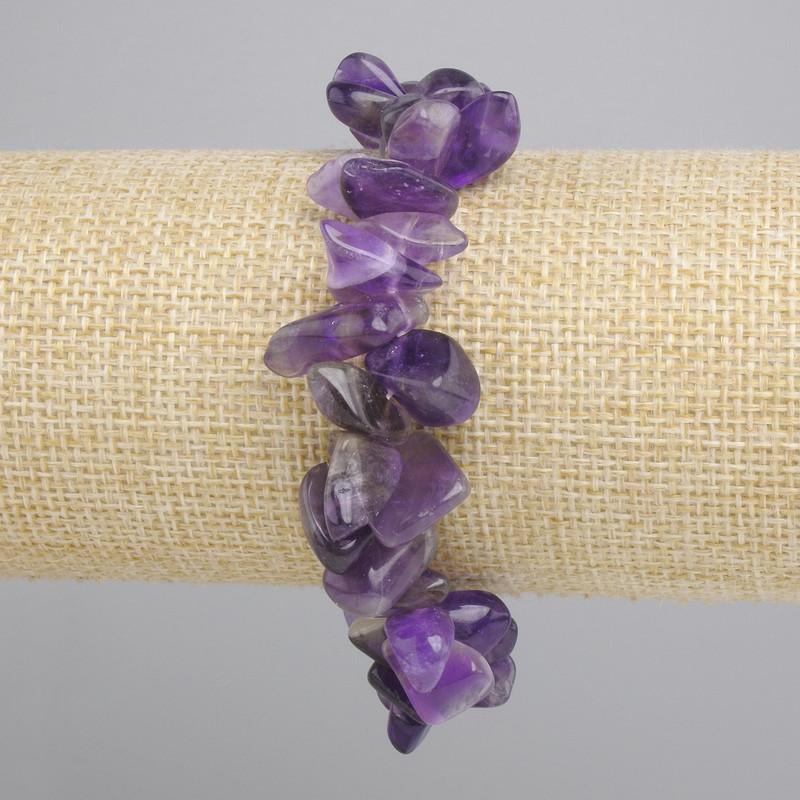 Amethyst Tumbled Butterfly Bracelet 13-24x5-14mm+-, length 18cm+- stretch