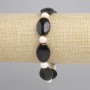 Agate Bracelet oval 20x14mm+- Freshwater Pearls, diameter 7-8x6-7mm+-, length 18cm+- stretch