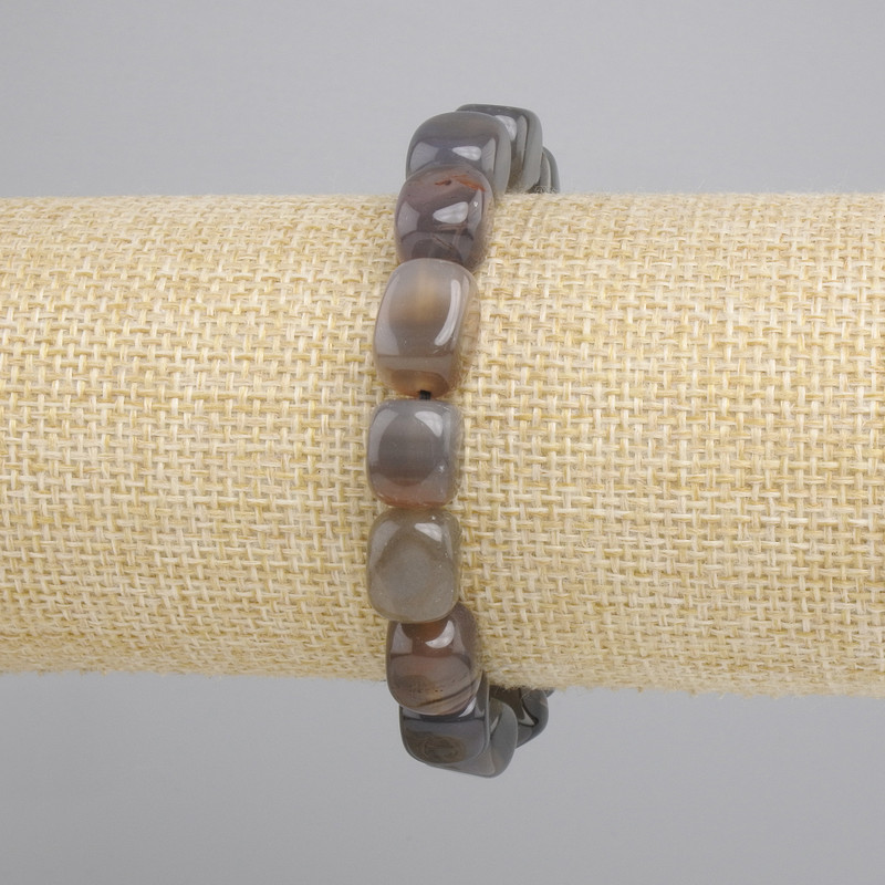 Agate Bracelet bar, diameter 9-12x8-10mm+-, length 18cm+- stretch