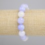 Agate Bracelet, faceted ball, diameter 12mm+-, length 18cm+- stretch
