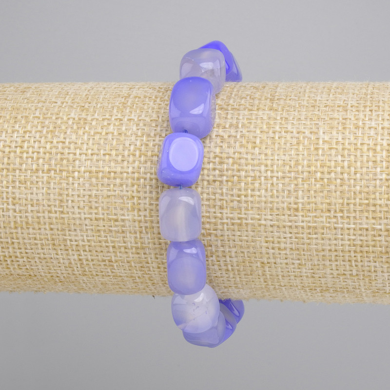 Agate Bar Bracelet, diameter 11-13x9mm+-, length 18cm+- stretch
