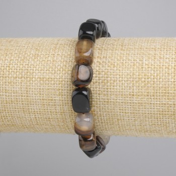 Agate Bar Bracelet, diameter 12x8.5-9mm+-, length 18cm+- stretch