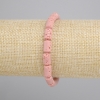 Pink volcanic lava bracelet, cylindrical beads, diameter 10×6 mm, length 18 cm ± stretch
