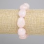 Pink Quartz Faceted Bead Bracelet, diameter 15–22×12–15 mm, length 18 cm ± stretch