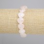 Heart-Shaped Rose Quartz Bracelet, 12 mm diameter, 18 cm length, stretch
