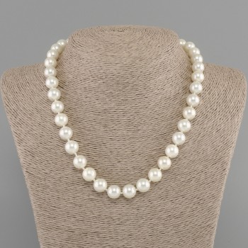 Majorica Pearl Necklace smooth ball 10mm+-, length 45cm+- with clasp
