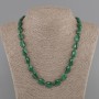 Malachite necklace oval 14x10 mm ±, length 45 cm ± with clasp