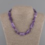 Amethyst Necklace rectangles 19-21x13-15mm+- smooth ball 6mm+-, length 45cm+- with clasp