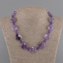 Amethyst Necklace coin 20mm+- smooth ball 6mm+-, length 45cm+- with clasp