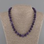 Amethyst Necklace smooth ball 10mm+-, length 45cm+- with clasp