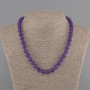 Amethyst Necklace, smooth bead 8mm+-, length 45cm+- with clasp