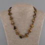 Necklace Tiger's Eye heart 15mm+- bead 6mm+-, length 45cm+- with clasp
