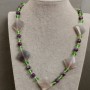 Necklace of agate, amethyst, and Czech crystal, length 68 cm