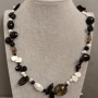 Long Necklace with Agate and Smoky Topaz, 110 cm+