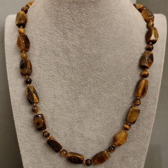 Clearance! Tiger's Eye Necklace, length 50 cm+