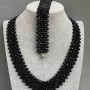 Agate Necklace and Bracelet Set, necklace length about 43 cm ± and bracelet length about 18 cm ±, with clasp