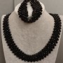 Agate Necklace and Bracelet Set, necklace length about 43 cm ± and bracelet length about 18 cm ±, with clasp
