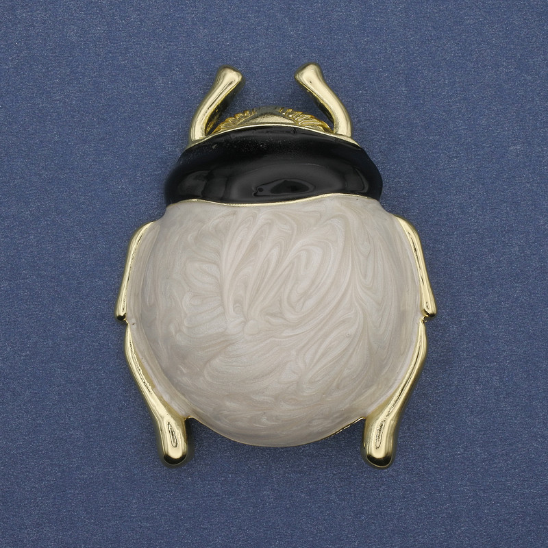 Brooch pendant Beetle enamel golden metal 55×43 mm+