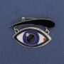 Brooch Accent Eye enamel and silvery metal 40×28 mm+