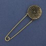 Gold-tone metal brooch pin 75×22 mm+