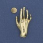 Magnetic brooch, hand-shaped, golden metal, 27x55 mm+