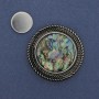 Magnetic Abalone Brooch, Silver-Tone Metal, 40mm+