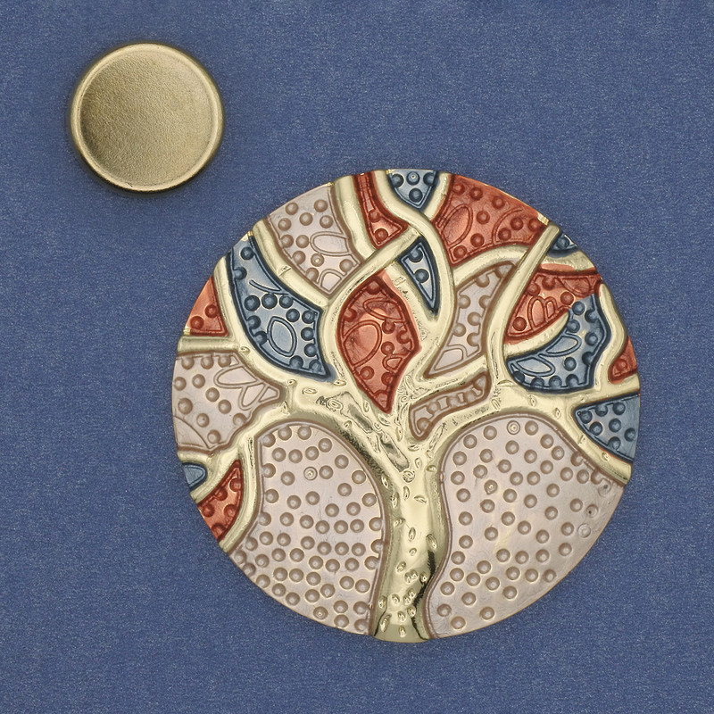 Magnetic Brooch Accent, Enamel Gold-Tone Metal 50mm+