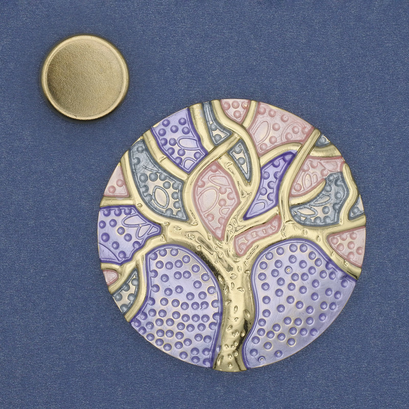 Magnetic Brooch Accent - Enamel on Gold-Tone Metal 50mm+