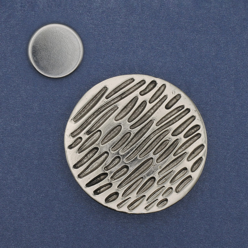Magnetic Brooch 'Accent' Silver-Toned Metal 41mm+