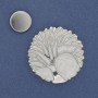 Magnetic brooch Accent, enamel, silver-tone metal 40 mm+