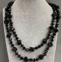 Necklace Agate and Czech crystal, length 112 cm+