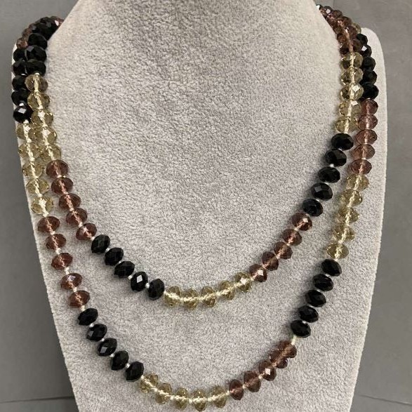 Long Czech Crystal Necklace, 158 cm+