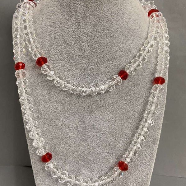 Long Czech Crystal Necklace, 114 cm+