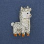 Llama enamel gold-tone metal brooch 33×24 mm+