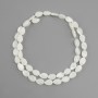 Leaf-shaped Mother-of-Pearl Beads, 9×6 mm, 40 cm long on thread